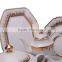 Gold porcelain dinnerware set for 12 persons in square shape