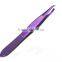 Purple color electrophoresis plated eyebrow squared tweezer