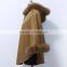 cashmere cape for women with fox fur hood CC65