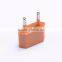 Universal plug converter travel adapter with USB port charger