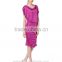 fuchsia comfort bat-wing sleeve lady dress