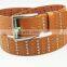 Brown embossed cow hide leather belt for men