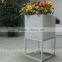 Rotomolded plastic square concrete planter with led light