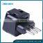 WDI-12A 3 Round pins 10A 250V AC 2 in 1 Italy, Uruguay embedded pins plug converter