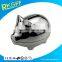 zinc alloy silver pig coin bank