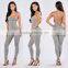 Blank Catsuit Latex Sexy Scoop Neck Criss Cross Back Skinny Leg Sexy romper women