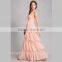 Tiered Belted Gown2017 Elegant Bridal Chiffon Gown Dress shirred tiered layers an attached sash belt HSH6013