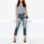 new fashion high waist ripped women bulk wholesale jeans