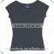 Soft 100% Combed Cotton Plain T Shirt for Women Scoop Neck T Shirt with Cap Sleeves Blank Slim Fit T-Shirt Baby Rib