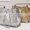 High Quality Cow Leather Ladies Silver Bags