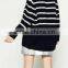 EY0870S New Design High Quality Navy Blue With White Silk Stripe Women Casual Pullover Knitted Sweater