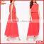 100% Polyester Pleated Details Maxi Dress Lady Chiffon Maxi Dresses