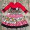 Sue Lucky 2017 fall new style baby girl frocks red with black lace designs party dress