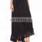 Short Front Long Back design Black Long Flared Skirts for ladies