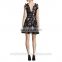 Apparel clothes ladies fashionable korean cocktail dress in floral print
