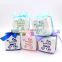 square hollow favor box baby shower paper box candy with ribbon