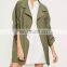 Latest fashion Army green parka overcoats woman parka