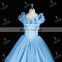 2015 vestidos de novia robe de mariage Cinderalla Blue Sleeves Flowers Crystals Princess Wedding Dresses Bridal Gown Custom Made