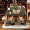 Lundberg Foods Christmas in the CityChristmas church house with LED lights  coffee shop Musical Ski Scene with  Polyresin Christmas House Decoration