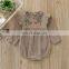 Wholesale Fashion Romper Full Sleeve  Ruffle Flower Embroidery Baby Linen Romper