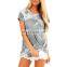 LAITE T2007 2020 Spring&Summer Style Women O Neck Kink T Shirt Lady Tie Dyed Print T-Shirt