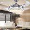 Factory direct living room restaurant bedroom silver LED fan lights modern minimalist chandelier ceiling fan  light