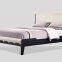 Contemporary wooden bed BB-1503 Solid Ash wood frame with soft paded headboard bedroom furniture