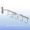 5 hooks metal chrome slatwall display accessories
