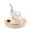 New Custom White Gold Girl Ceramic Elephant Jewelry Ring Holder for Wedding