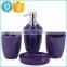 low price factory manufacturer acrylic 4pcs/set dispenser tumbler toothbrush holder soap dish cheap purple bathroom sets