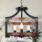 American retro solid wood shrimp skin chandelier for dining room study bedroom