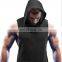Top Quality Gym Men Hooded tank top Summer Casual Patchwork Sleeveless Vest Top fitness men stringer muscle shirt