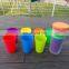 WhoseSell Rainbow Color Reusable Plastic Cups Set