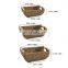 HBK Boat shape natural seagrass rattan  storage basket with wooden handle