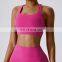 Women workout compression athletic yoga top push up racerback sports bra fitness gym high impact running sports bra