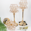 European Crystal Rubik's Cube Candlestick Golden Iron Hollow Ornaments Crafts Romantic Candlelight Dinner Wedding Ornaments