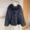 Big white bear double-sided woven fox fur coat for women young medium length hooded thick coat