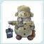 big outdoor christmas snowman statue with lantern
