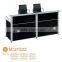 Black Tufted Reception Desk Made With Tempered Glass