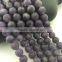 2.0mm Large Hole Hot Selling Round Matte Amethyst Gemstone Loose Beads Approximate 15.5 Inch