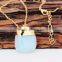 Aqua Blue Chalcedony Topaz Stone Necklace