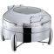 Deluxe restaurant chafing dish, glass butter dish with lid