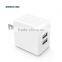 2016 portable 2 ports multiport travel dual usb external charger