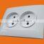 Electrical double wall switch EU plug socket (F9209)