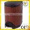 leather surface iron waste bin plastic black lid hotel guest room trash bin