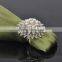 fashionable flower shape plastic pearls metal alloy crystal napkin rings