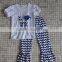 sleeveless blue chevron sport dresses sets girl football outfits