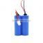 High capacity NCR18500A 1S1P 3.7V 2040mAh li-ion rechargeable battery pack with PCB & ph2.0 plug wire