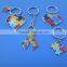 autism enamel heart puzzle piece charm silver metal key chain