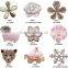 Rhinestone metal accessory shank or flat back for wedding decoration hair bow center pearl fashion custom shapes for crafts